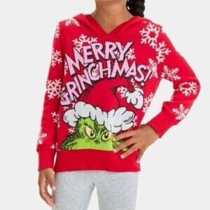 *NWT* Toddler Girls’ The Grinch Christmas Pullover Sweater with Hood Size 12M